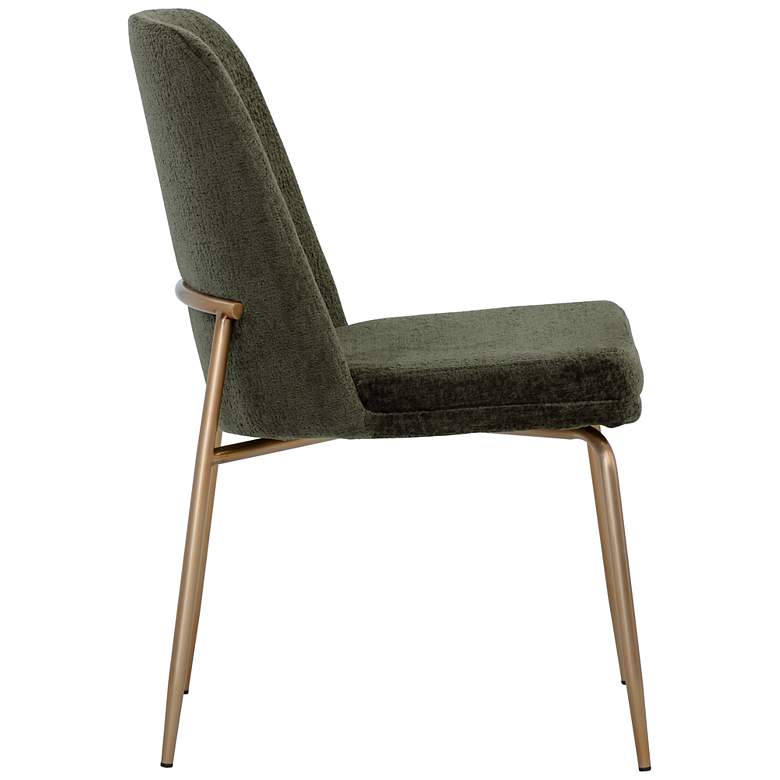 Image 4 Sunpan Zeke Dining Chair Antique Brass Bergen Olive Set of 2 more views