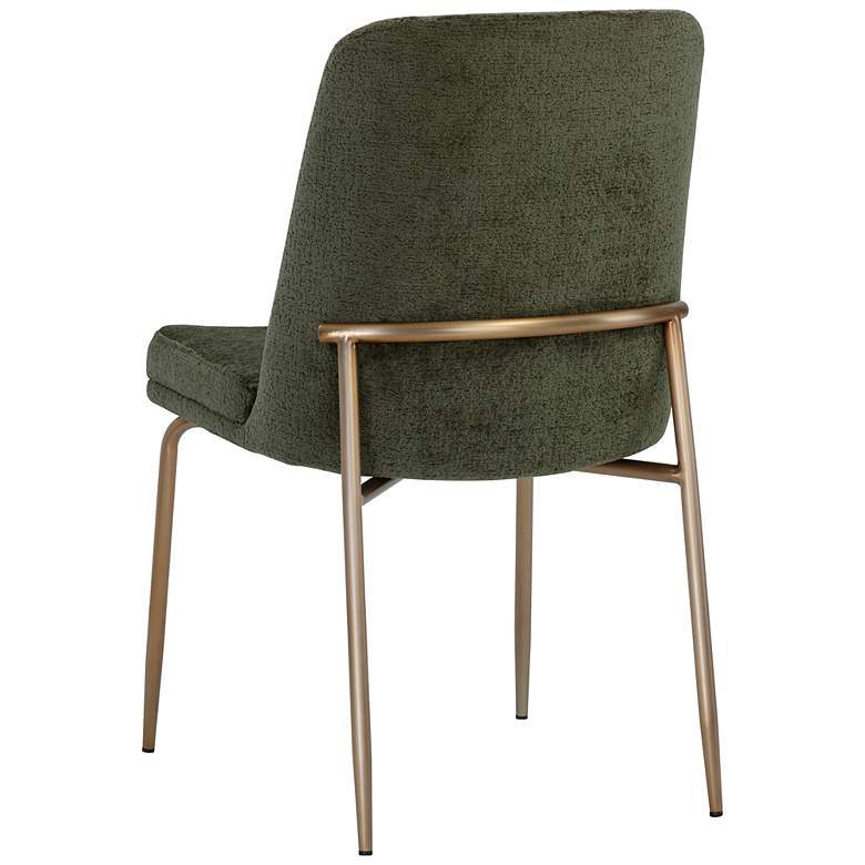 Image 5 Sunpan Zeke Dining Chair Antique Brass Bergen Olive Set of 2 more views