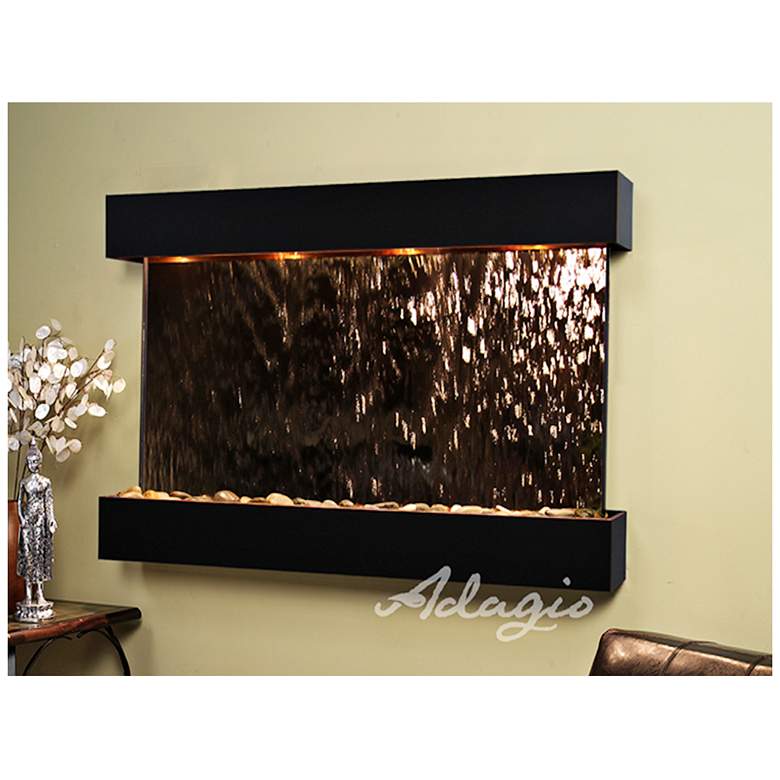 Image 1 Sunrise Springs 35 inch High Bronze Mirror Indoor Wall Fountain