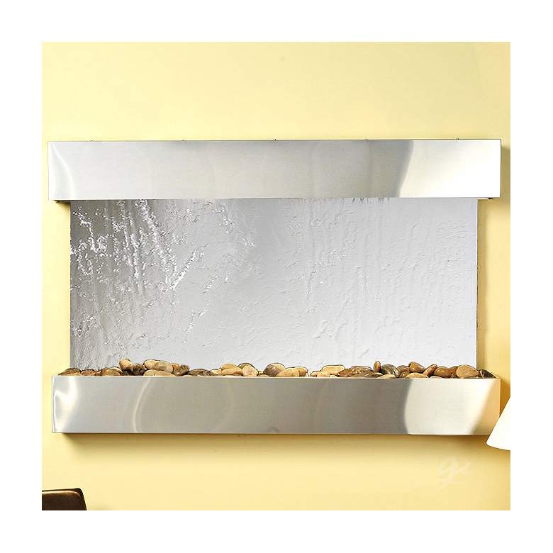Image 1 Sunrise Springs 35" High Mirrored Indoor Steel Wall Fountain