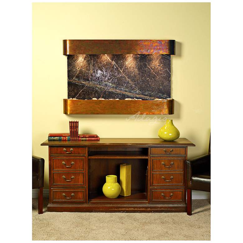 Image 1 Sunrise Springs 35" High Round Rustic Marble Indoor Fountain