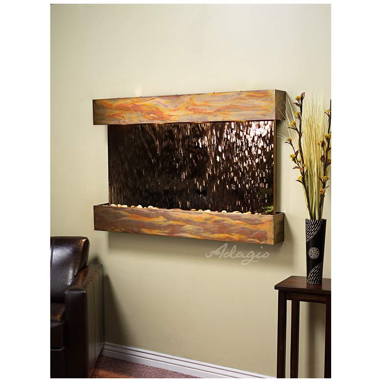 Image 1 Sunrise Springs 35" High Rustic Bronze Indoor Wall Fountain