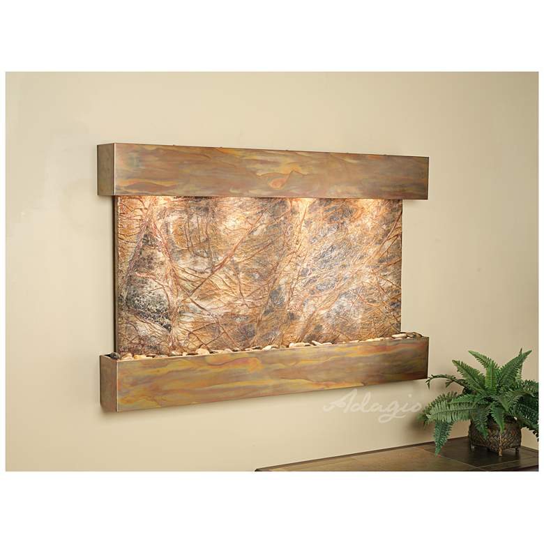 Image 1 Sunrise Springs 35" High Rustic Brown Marble Indoor Fountain