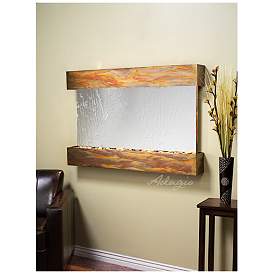 Image1 of Sunrise Springs 35" High Rustic Silver Indoor Wall Fountain