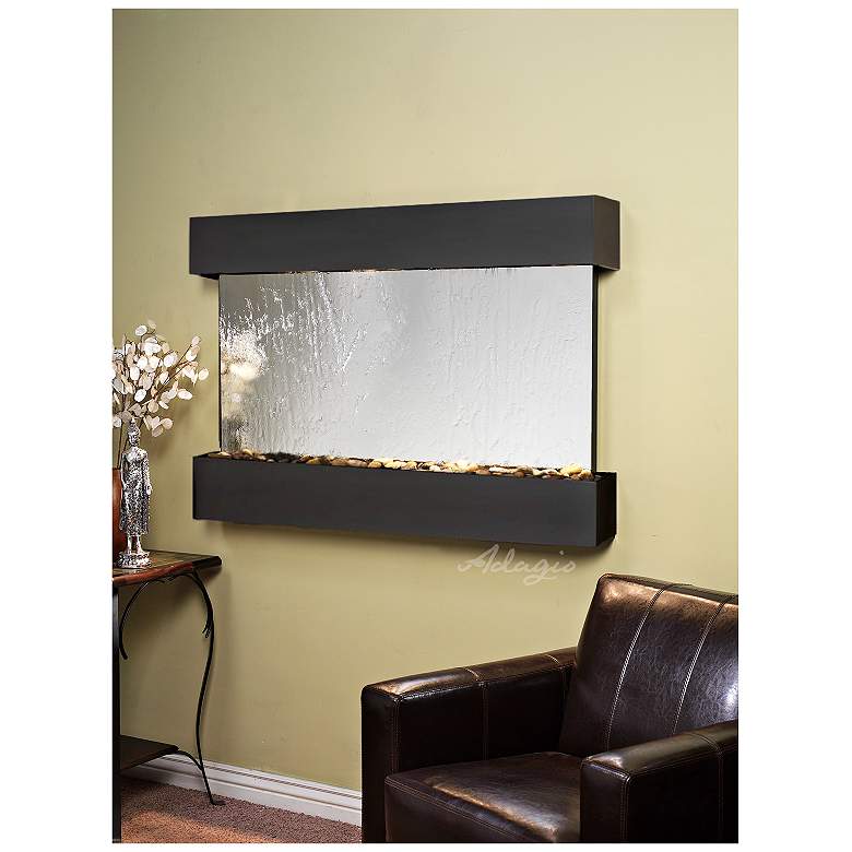Image 1 Sunrise Springs 35" High Silver Mirror Indoor Wall Fountain