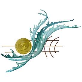 Image1 of Sunrise Waves 43" Wide Outdoor Metal Wall Art