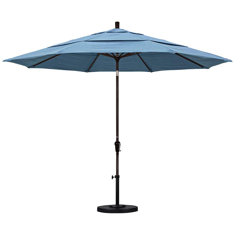 Image 1 Sunset 11-Foot Air Blue Fabric Round Market Umbrella