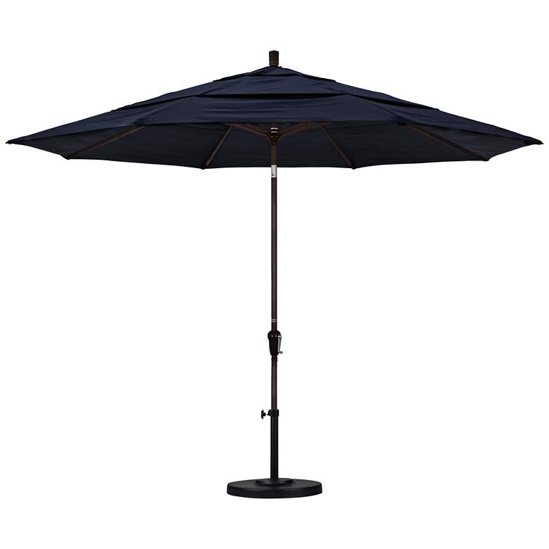 Image 1 Sunset 11-Foot Navy Fabric Round Market Umbrella