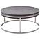 Sunset 40" Wide Gray Wood and Steel Modern Coffee Table