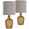 Sunset Amber Textured Glass 18"H Accent Table Lamps Set of 2
