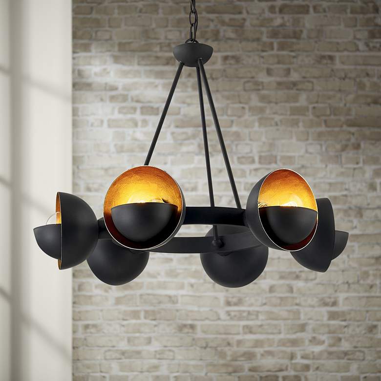 Image 1 Sunset Blvd 29" Wide Aged Bronze 6-Light Chandelier