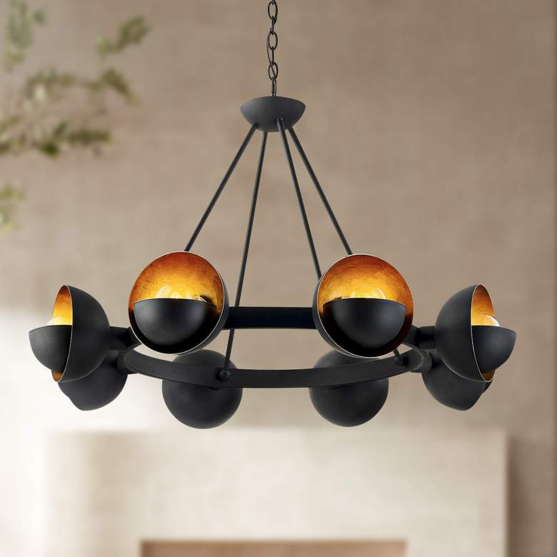 Image 1 Sunset Blvd 37 1/4" Wide Aged Bronze 8-Light Chandelier