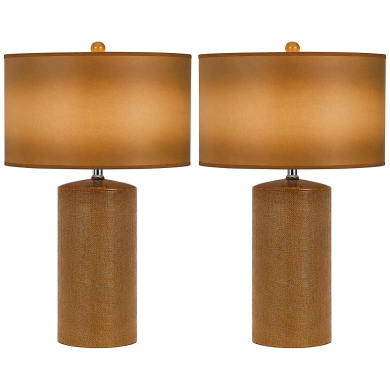 Image 1 Sunset Brown Ceramic Table Lamp Set of 2