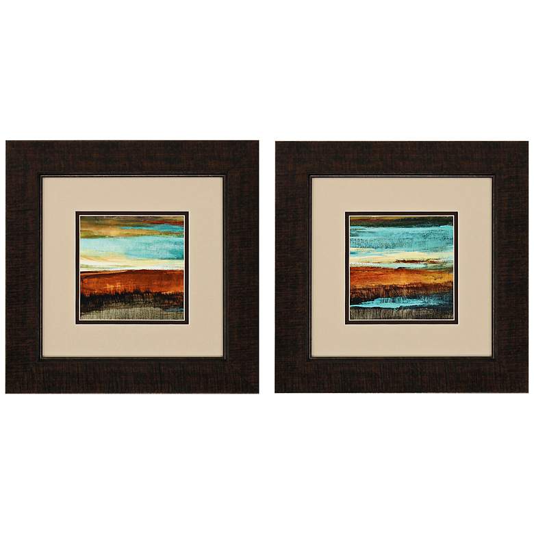 Image 1 Sunset Horizon 2-Piece 14 inch Square Framed Wall Art Set