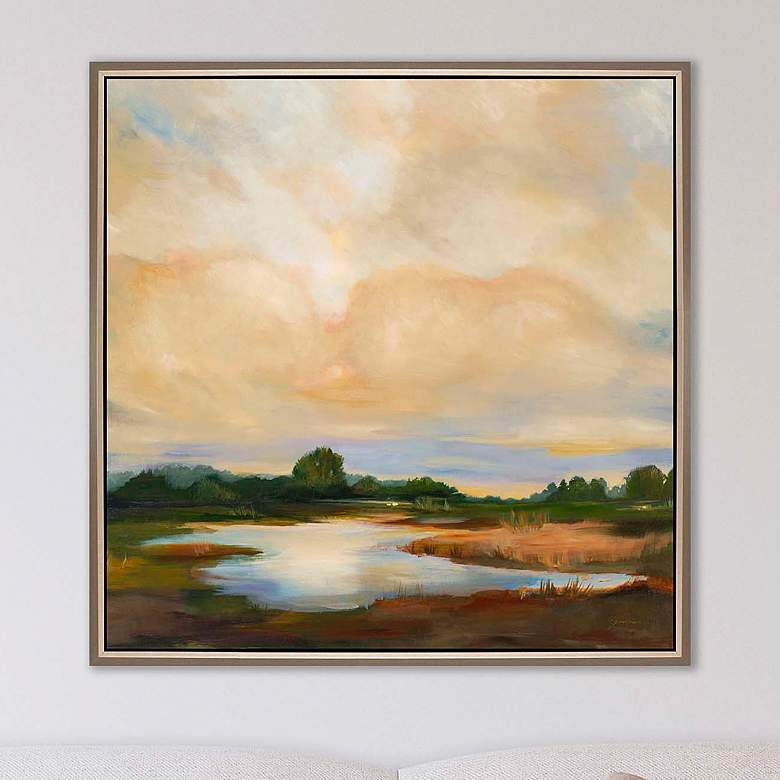 Image 1 Sunset Hues 43" Square Giclee Framed Canvas Wall Art