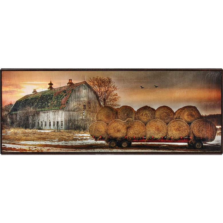 Image 1 Sunset on the Farm 33 inch Wide Framed Wall Art