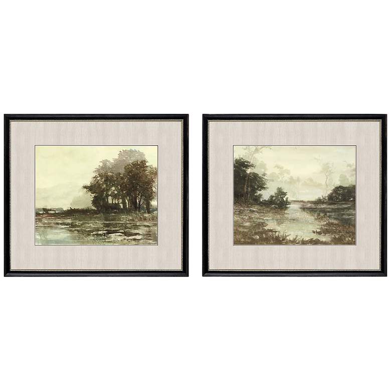 Image 2 Sunset Pond I 30 inch Wide 2-Piece Giclee Framed Wall Art Set