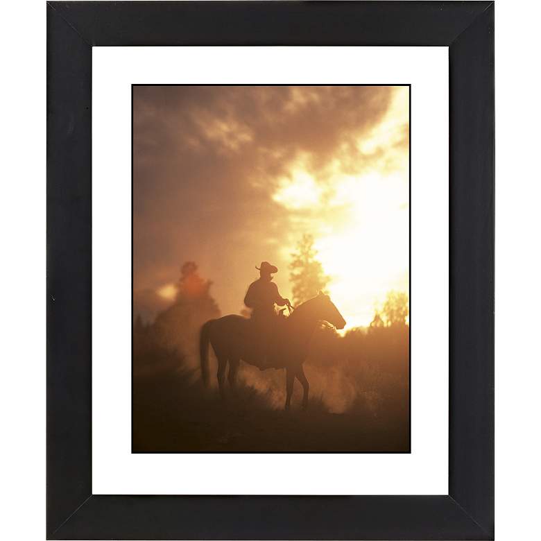 Image 1 Sunset Roundup Black Frame Giclee 23 1/4 inch High Wall Art