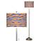 Sunset Stripes Brushed Nickel Pull Chain Floor Lamp