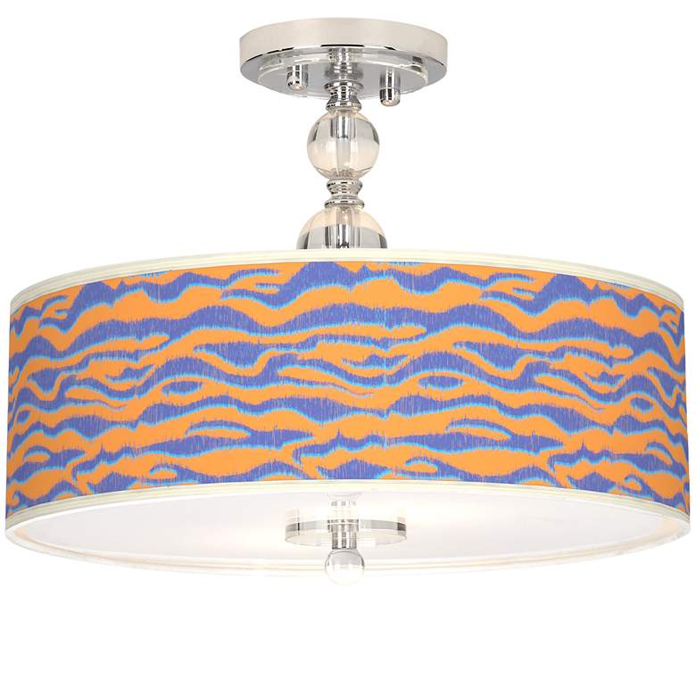 Image 1 Sunset Stripes Giclee 16 inch Wide Semi-Flush Ceiling Light