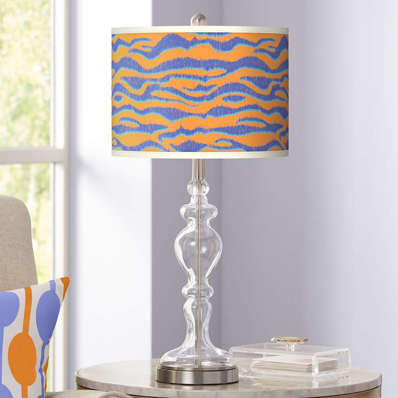 Image 1 Sunset Stripes Giclee Apothecary Clear Glass Table Lamp