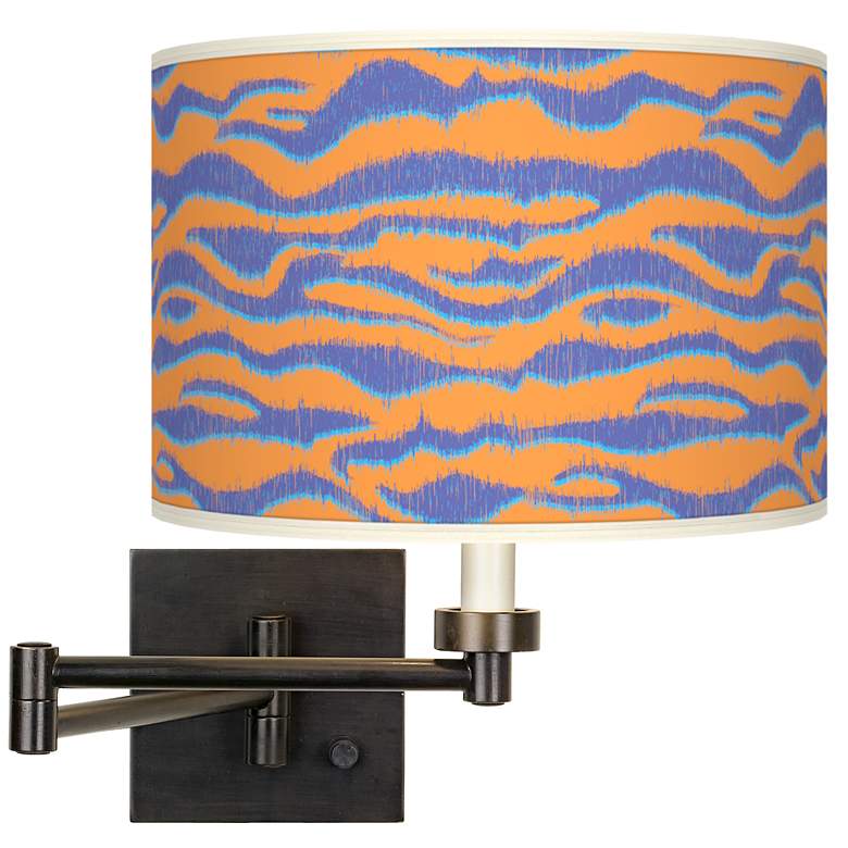 Image 1 Sunset Stripes Giclee Bronze Swing Arm Wall Lamp