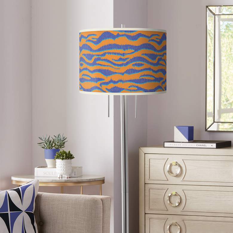 Image 1 Sunset Stripes Giclee Brushed Nickel Garth Floor Lamp