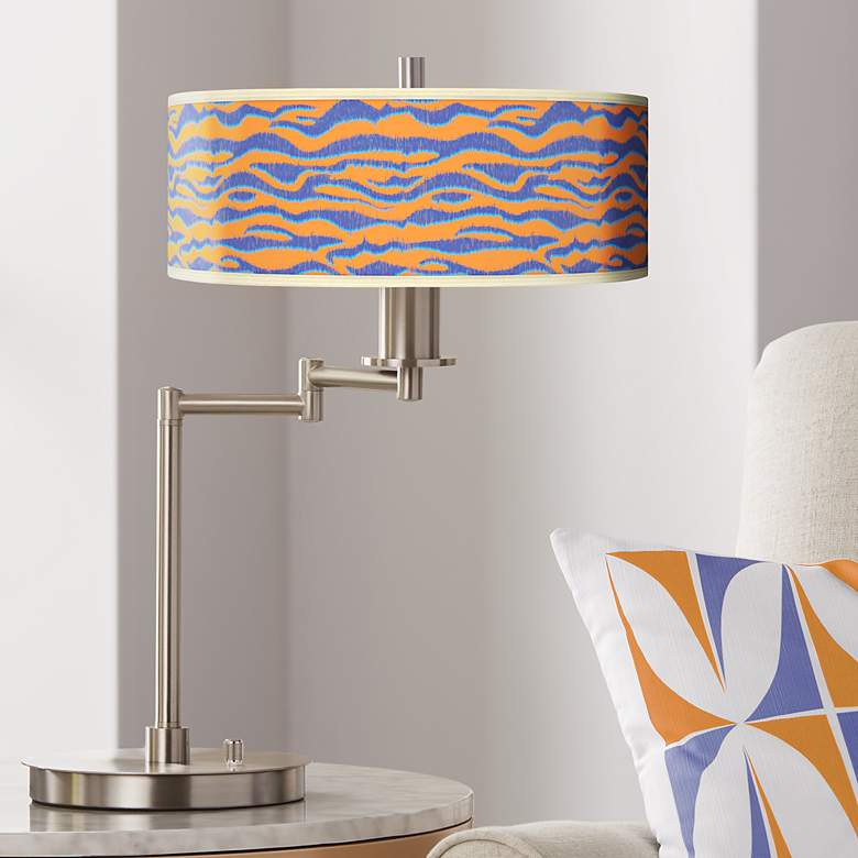 Image 1 Sunset Stripes Giclee CFL Swing Arm Desk Lamp