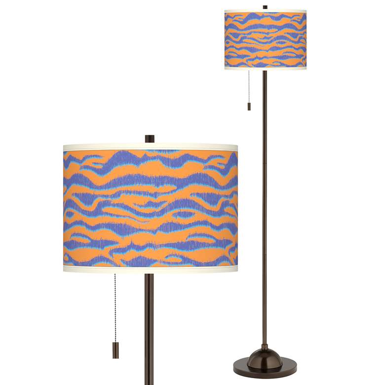 Image 1 Sunset Stripes Giclee Glow Bronze Club Floor Lamp