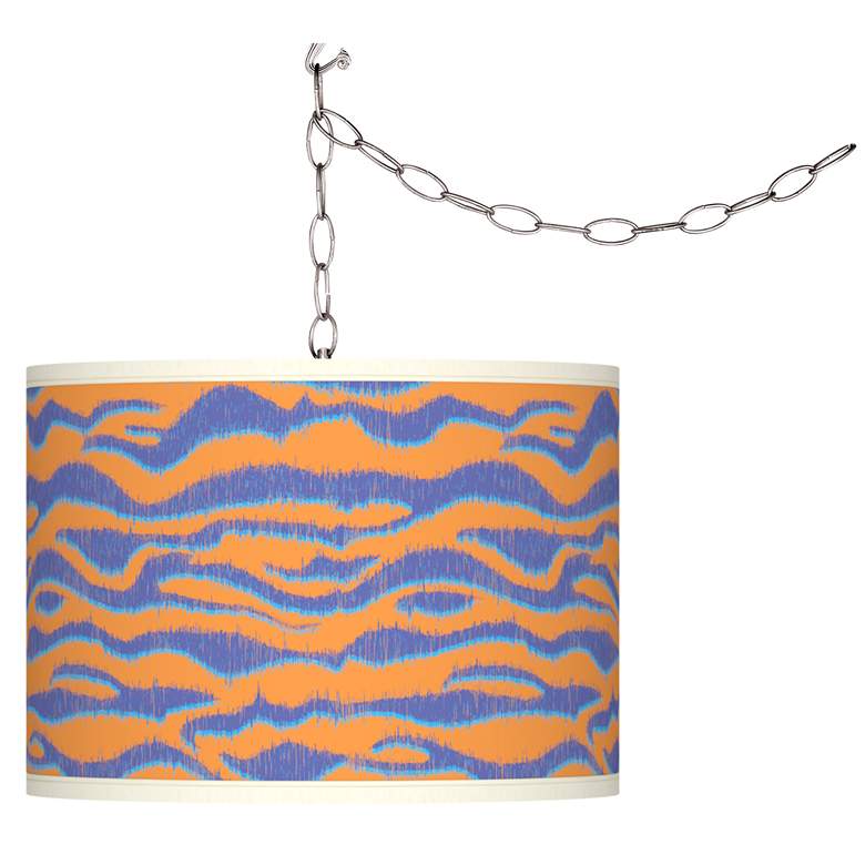 Image 1 Sunset Stripes Giclee Glow Plug-In Swag Pendant