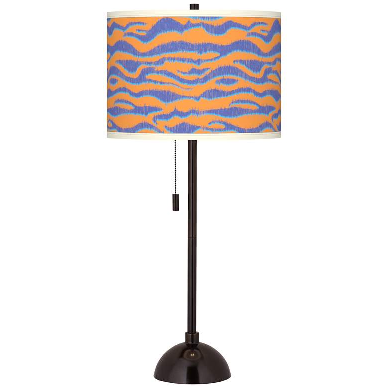 Image 1 Sunset Stripes Giclee Glow Tiger Bronze Club Table Lamp