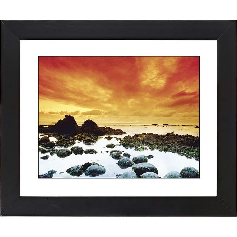 Image 1 Sunset Tide Pool Black Frame Giclee 23 1/4 inch Wide Wall Art