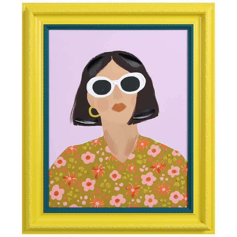 Image 1 Sunshine Chic" Hand Embellished Framed Giclee Printed Canvas Wall Art