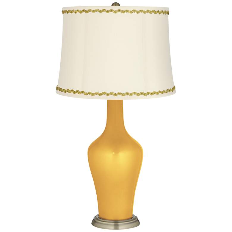Image 1 Sunshine Metallic Anya Table Lamp with Relaxed Wave Trim