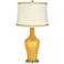 Sunshine Metallic Anya Table Lamp with Relaxed Wave Trim