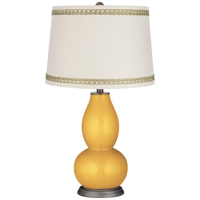 Image 1 Sunshine Metallic Double Gourd Lamp with Rhinestone Lace Trim