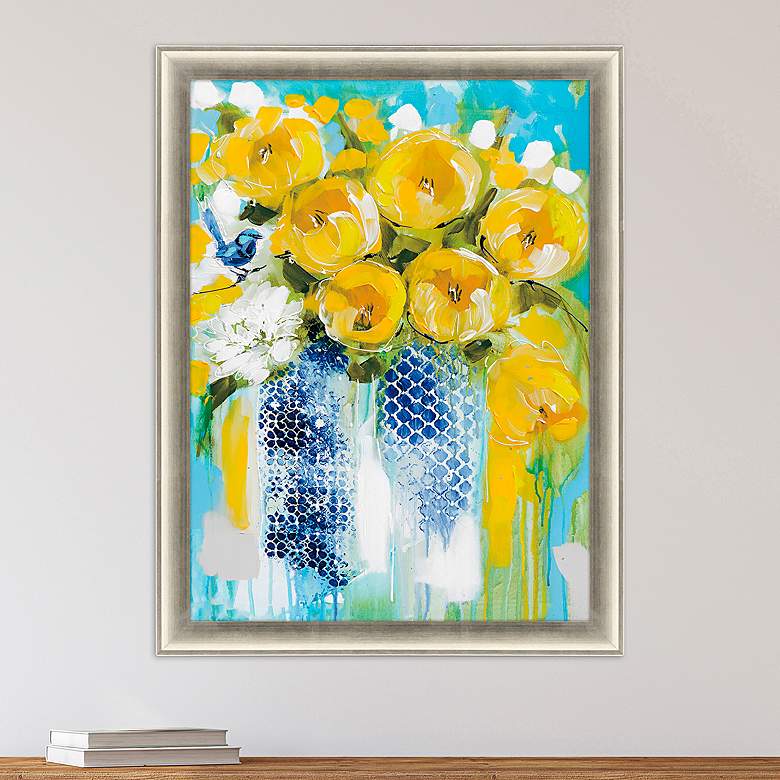 Image 1 Sunshine Yellow 44" High Rectangular Giclee Framed Wall Art