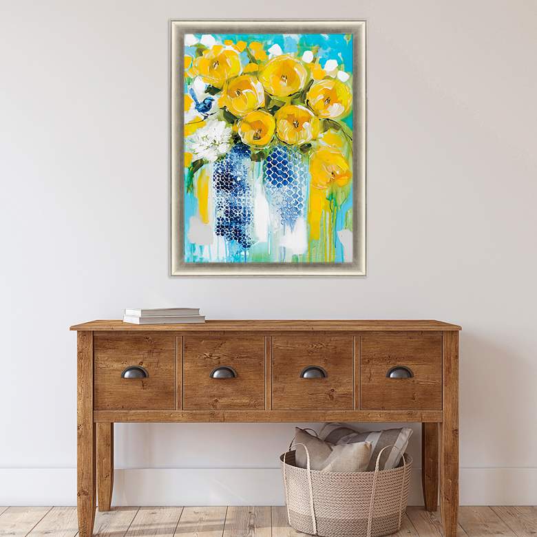 Image 5 Sunshine Yellow 44" High Rectangular Giclee Framed Wall Art more views