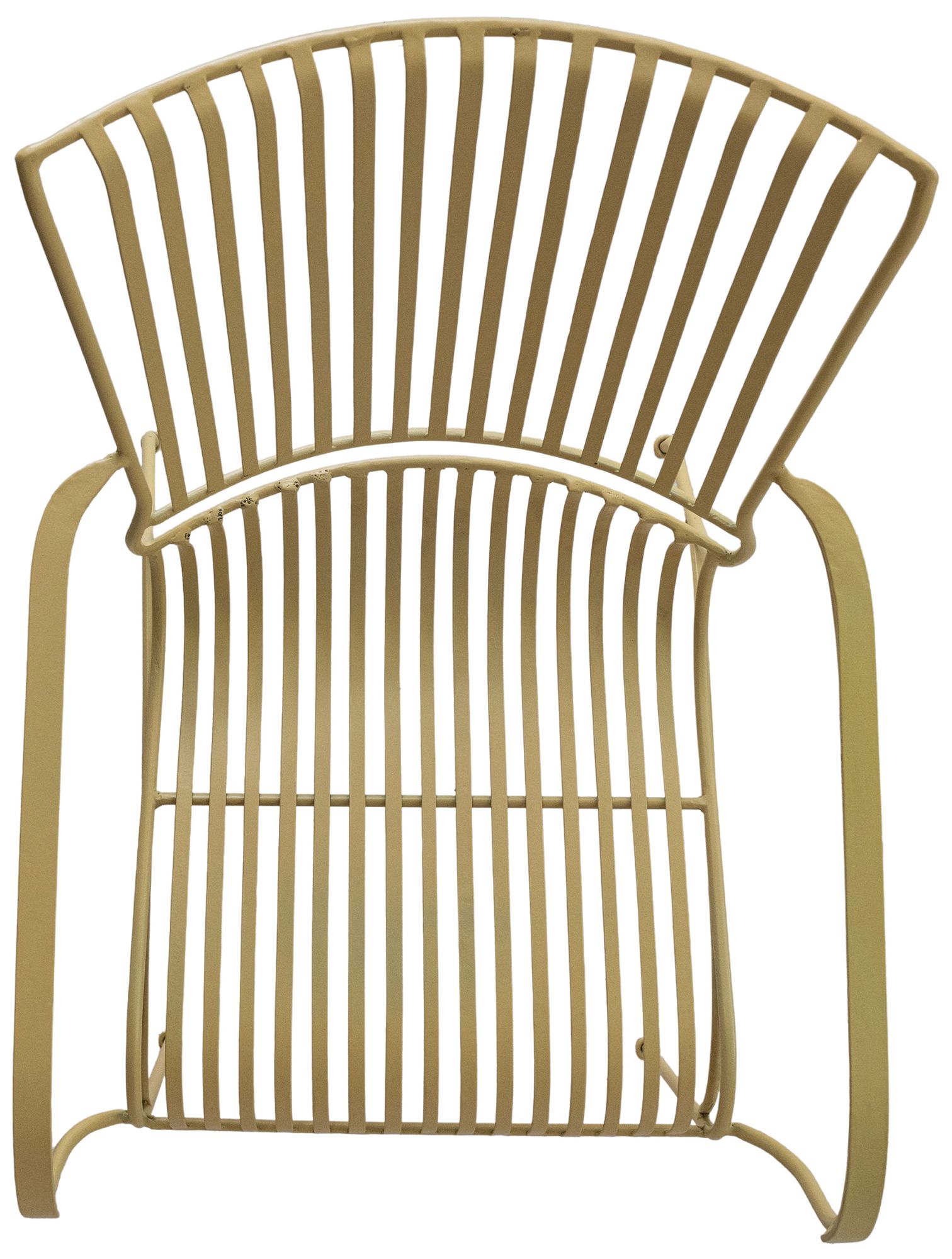 Image 4 Sunwashed Yellow Slatted Iron Arm Chair, Set of 2 more views