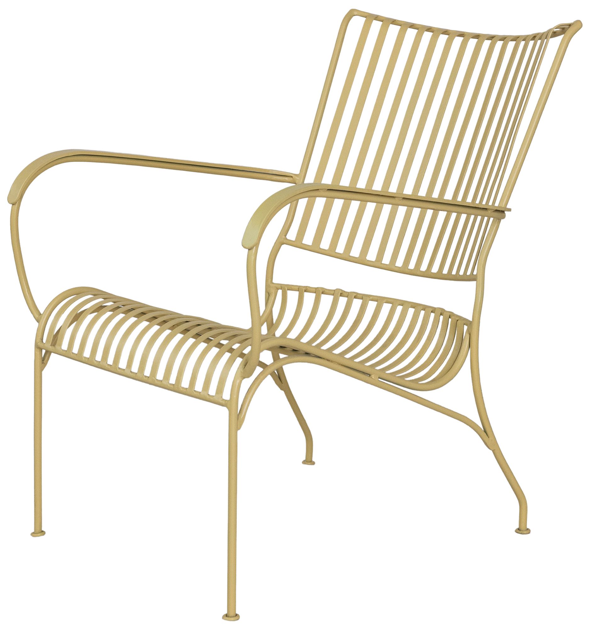 Image 5 Sunwashed Yellow Slatted Iron Arm Chair, Set of 2 more views
