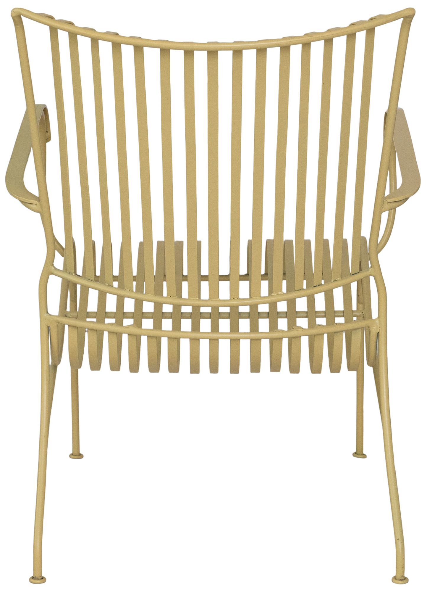 Image 6 Sunwashed Yellow Slatted Iron Arm Chair, Set of 2 more views