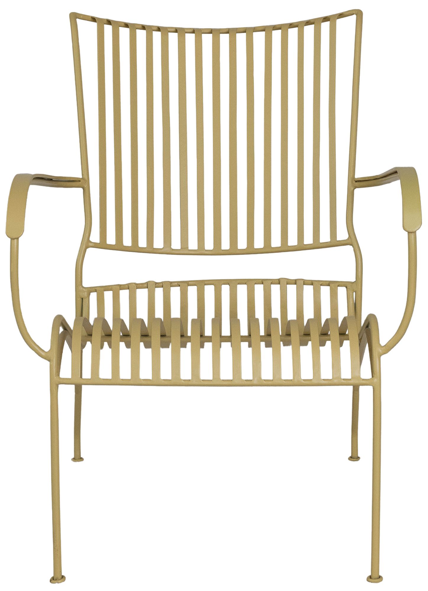 Image 7 Sunwashed Yellow Slatted Iron Arm Chair, Set of 2 more views