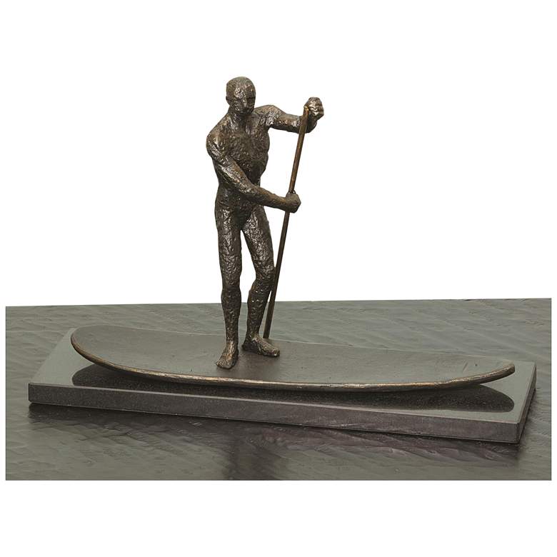 Image 2 SUP 17 inch Wide Bronze Iron Metal Sculpture