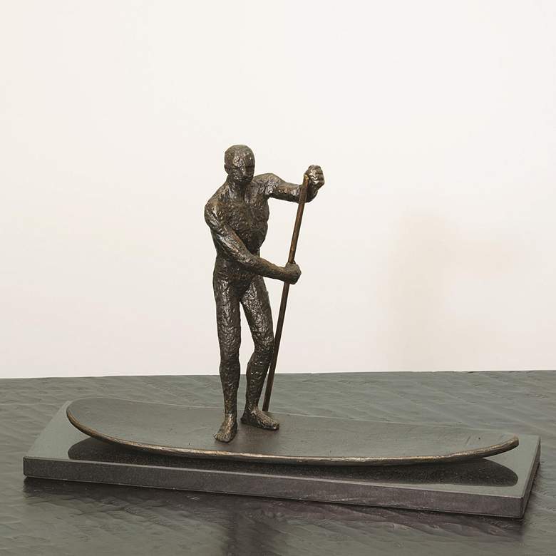 Image 1 SUP 17" Wide Bronze Iron Metal Sculpture