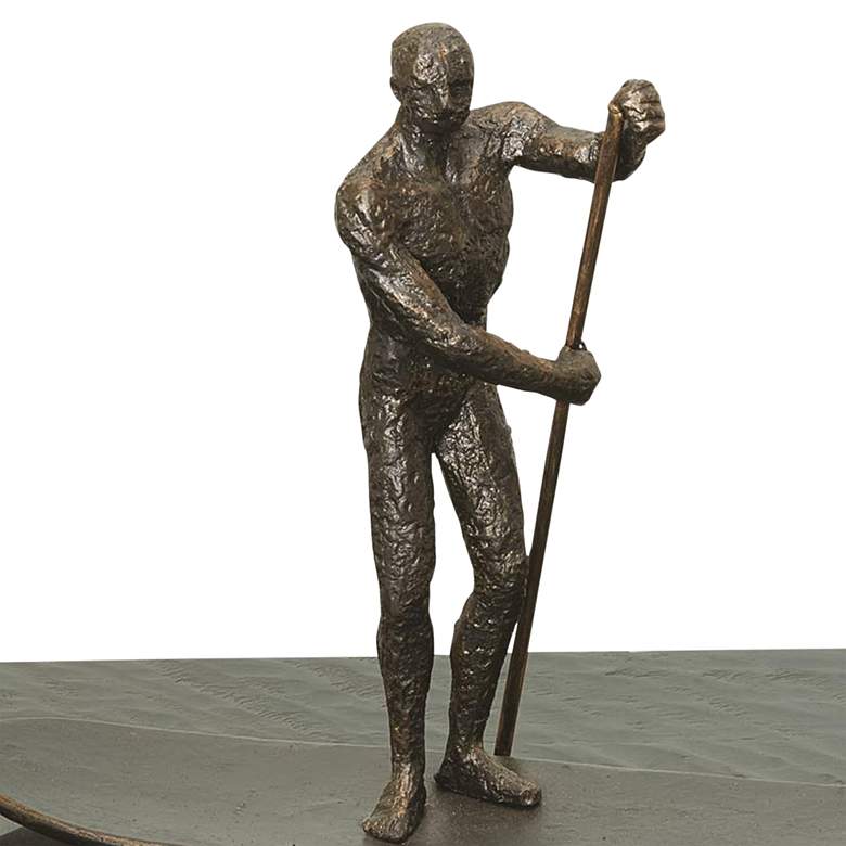 Image 3 SUP 17 inch Wide Bronze Iron Metal Sculpture more views