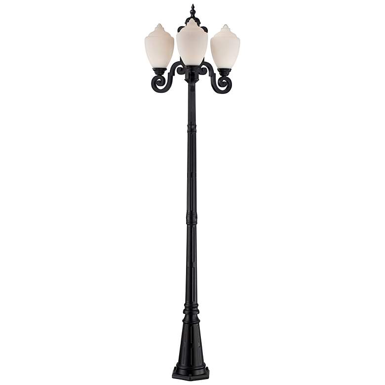 Image 1 Super Duty 90 inch High 3-Light LED Post Light with Opal Glass