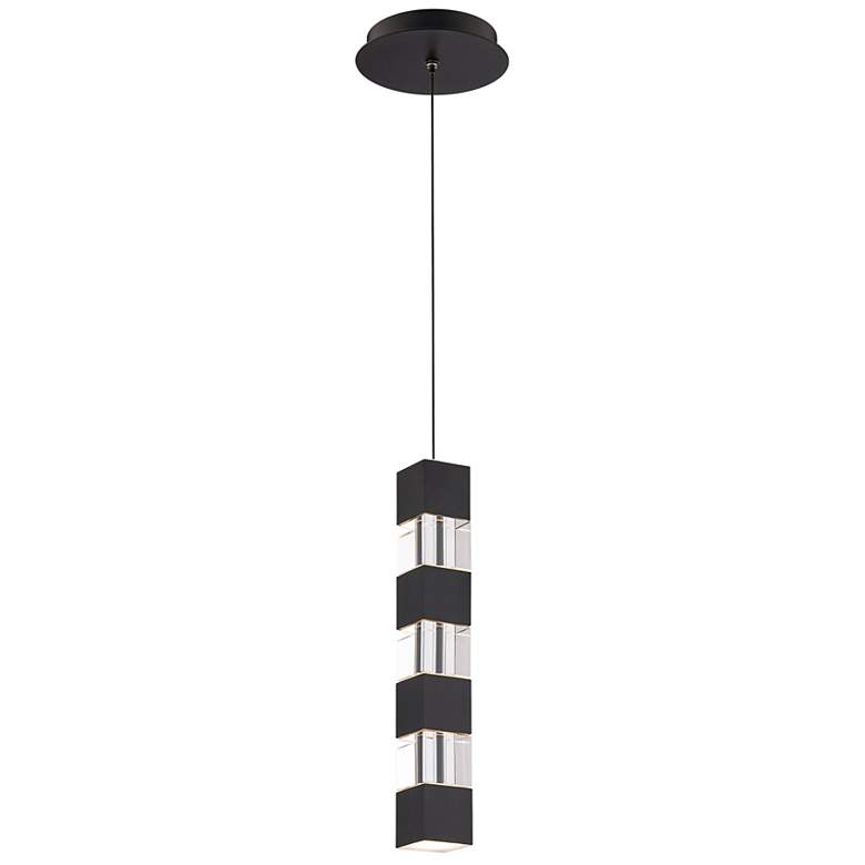 Image 2 Super Star 13.75"H x 2"W 1-Light Mini-Pendant in Black more views