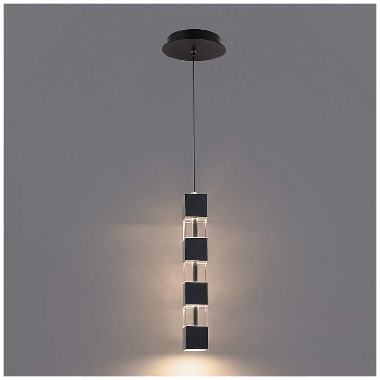 Image 4 Super Star 13.75"H x 2"W 1-Light Mini-Pendant in Black more views