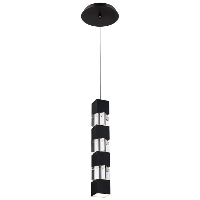 Image 1 Super Star 13.75"H x 2"W 1-Light Mini-Pendant in Black