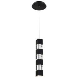 Super Star 13.75"H x 2"W 1-Light Mini-Pendant in Black